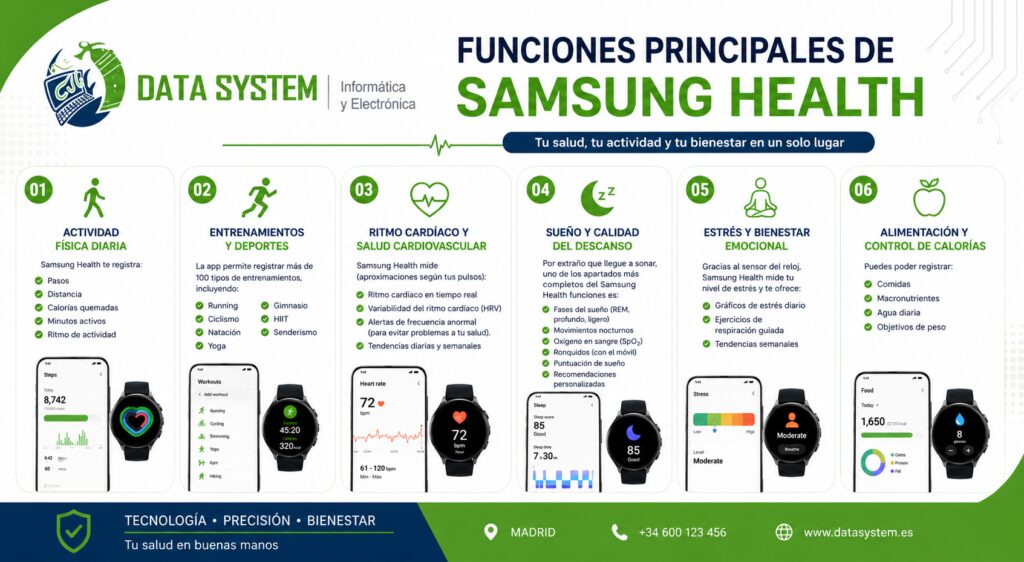 Samsung Health funciones: cómo funciona, qué mide y por qué es tan completo en 2026 4 Samsung Health funciones